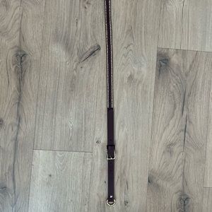 Rebecca Minkoff burgundy belt with gold details